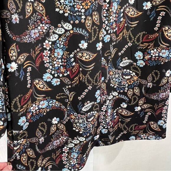 Wayf Floral Paisley Malone Boho Balloon Sleeve Mini Shift Dress Size L - Picture 10 of 16